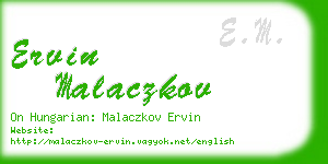 ervin malaczkov business card